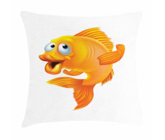Happy Playful Goldfish Pillow Cover