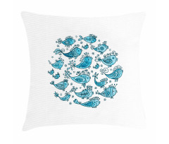 School of Fish Sketch Art Pillow Cover