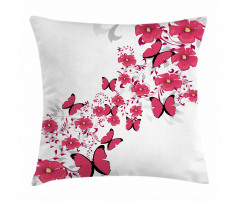 Flower Butterfly Pillow Cover
