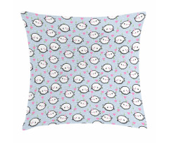 Cartoon Whales Hearts Pillow Cover