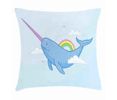 Flying Whale Pillow Cover