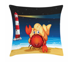 Marine Life Lighthouse Pillow Cover