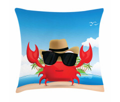 Crustacean Sunglasses Hat Pillow Cover