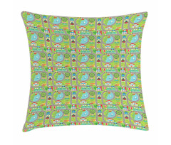 Cartoon City Pillow Cover