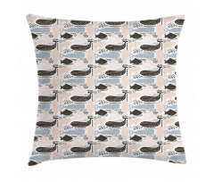 Aquatic Animal Silhouette Pillow Cover