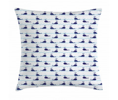 Blue Fish on Water Pillow Cover