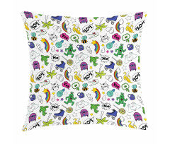 Colorful 80s Comic Set Pillow Cover