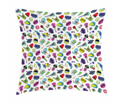 Colorful Music Themed Pillow Cover