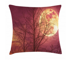 Moon Sky Dead Tree Pillow Cover