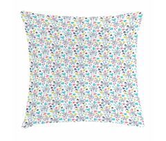 Aquatic Animal Doodle Pillow Cover