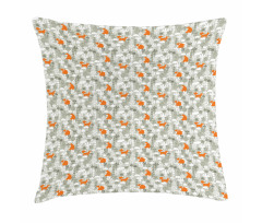Doodle Style Forest Design Pillow Cover
