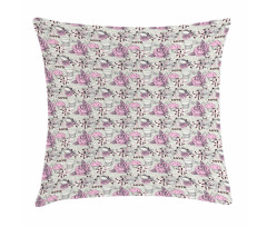 Romantic Roses Birds Pillow Cover