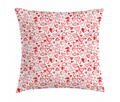 Red and White Sketch Pillow Cover