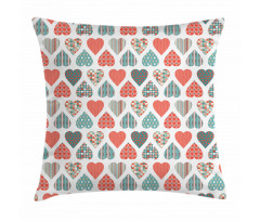 Retro Hearts Pattern Pillow Cover