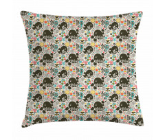 Birds Flowers Shapes Pillow Cover