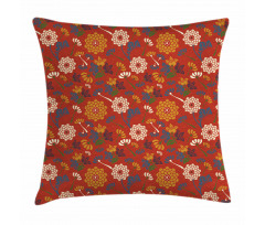 Flower Silhouettes Pillow Cover