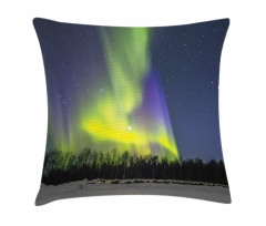 Aurora Borealis Forest Pillow Cover