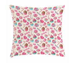 Yummy Food on Dots Pillow Cover
