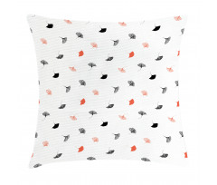 Red Black Ginkgo Leaves Pillow Cover
