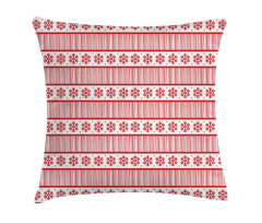 Winter Snowflakes Stripes Pillow Cover