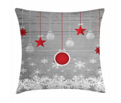 Stars Baubles Snow Pillow Cover