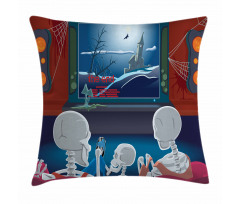 Skeleton Family Pillow Cover