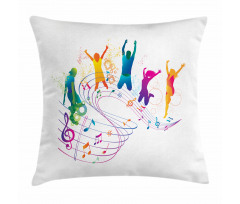 Dancing People Music Pillow Cover