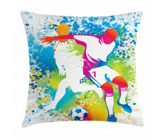 Football Players Colorful Pillow Cover