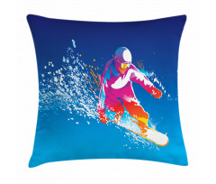 Colorful Snowboarding Man Pillow Cover