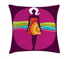 Woman in Abstract Dress Pillow Cover