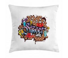 Street Life Graffiti Art Pillow Cover