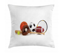 Assorted Sports Equipment Pillow Cover