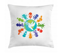 Children Pigeon Planet Pillow Cover