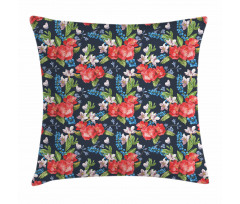 Blueberries Green Leaves Pillow Cover