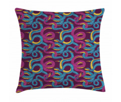 Hand Drawn Art Snakes Pillow Cover