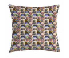 Cartoon Radio Pattern Pillow Cover