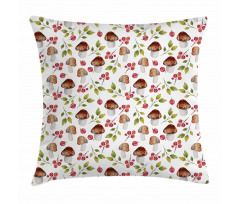 Forest Elements Fungus Pillow Cover