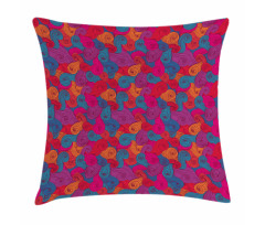 Colorful Swirls Curls Pillow Cover