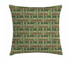 Cartoon Saguaro Zigzag Pillow Cover