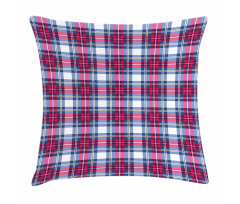 Pink and Blue Tartan Pillow Cover