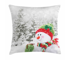 Snowy Woodland Holiday Pillow Cover