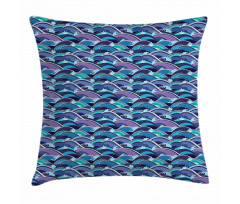 Waves of the Sea Lotus Pillow Cover