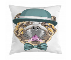 Dog in a Hat Pillow Cover