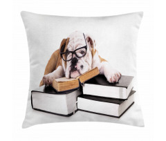 Glasses Dog Pillow Cover
