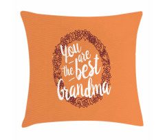 Floral Wreath Words Pillow Cover
