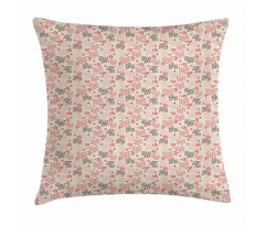Pastel Flowers Leaves Pillow Cover