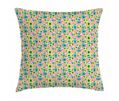 Colorful Retro Shapes Pillow Cover