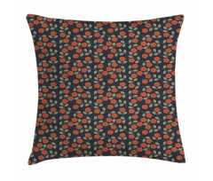 Flower Dark Toned Dots Pillow Cover