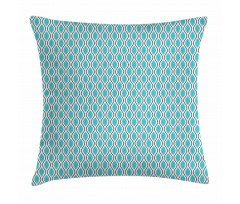 Wavy Lines Ogee Shapes Pillow Cover