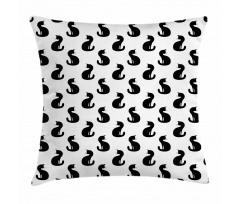 Silhouette of a Kitten Pillow Cover